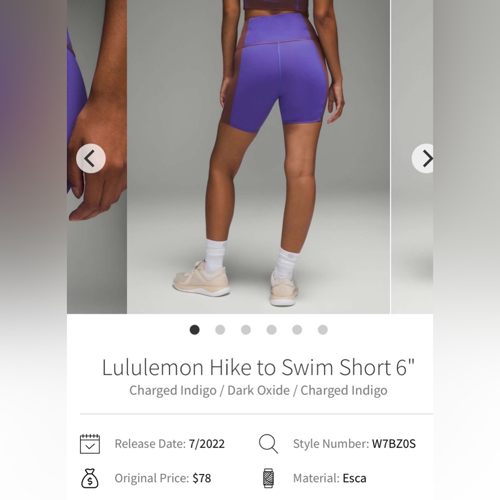 lululemon hike to Swim Bike Shorts 6”